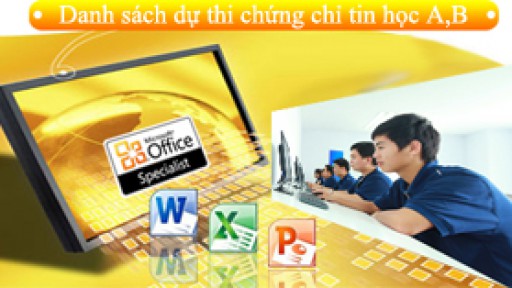 Danh sách sinh viên dự thi chứng chỉ tin học A,B ngày 27-12-2015