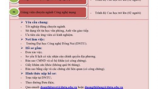 Thông báo tuyển dụng tháng 11 năm 2015