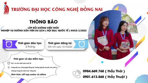 bắn cá online
 chiêu sinh Khóa học Chứng chỉ Nghiệp vụ Hướng dẫn viên Du lịch (Quốc tế/Nội địa) theo chương trình của Tổng cục Du lịch - đợt 3